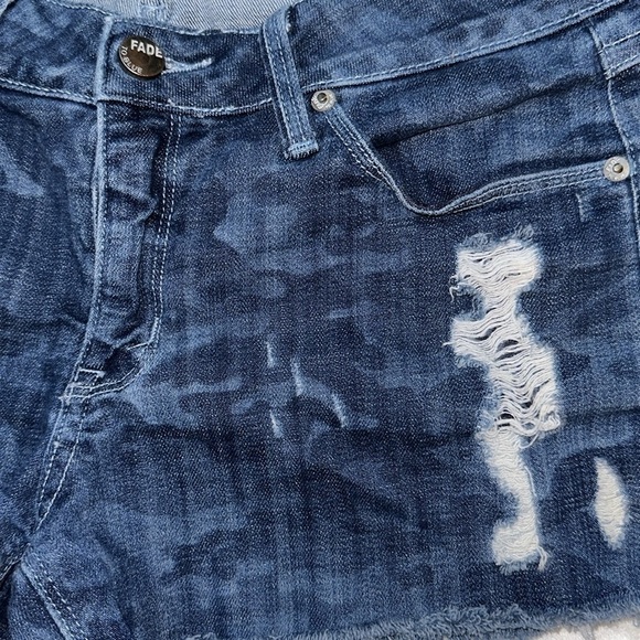 Fade to Blue Camo Jeans Shorts Camouflage Made in the USA size 27 - Picture 3 of 6